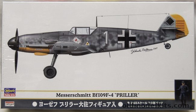 Hasegawa 1/48 Messerschmitt Bf-109 F-4 Priller With Figure, SP256 plastic model kit